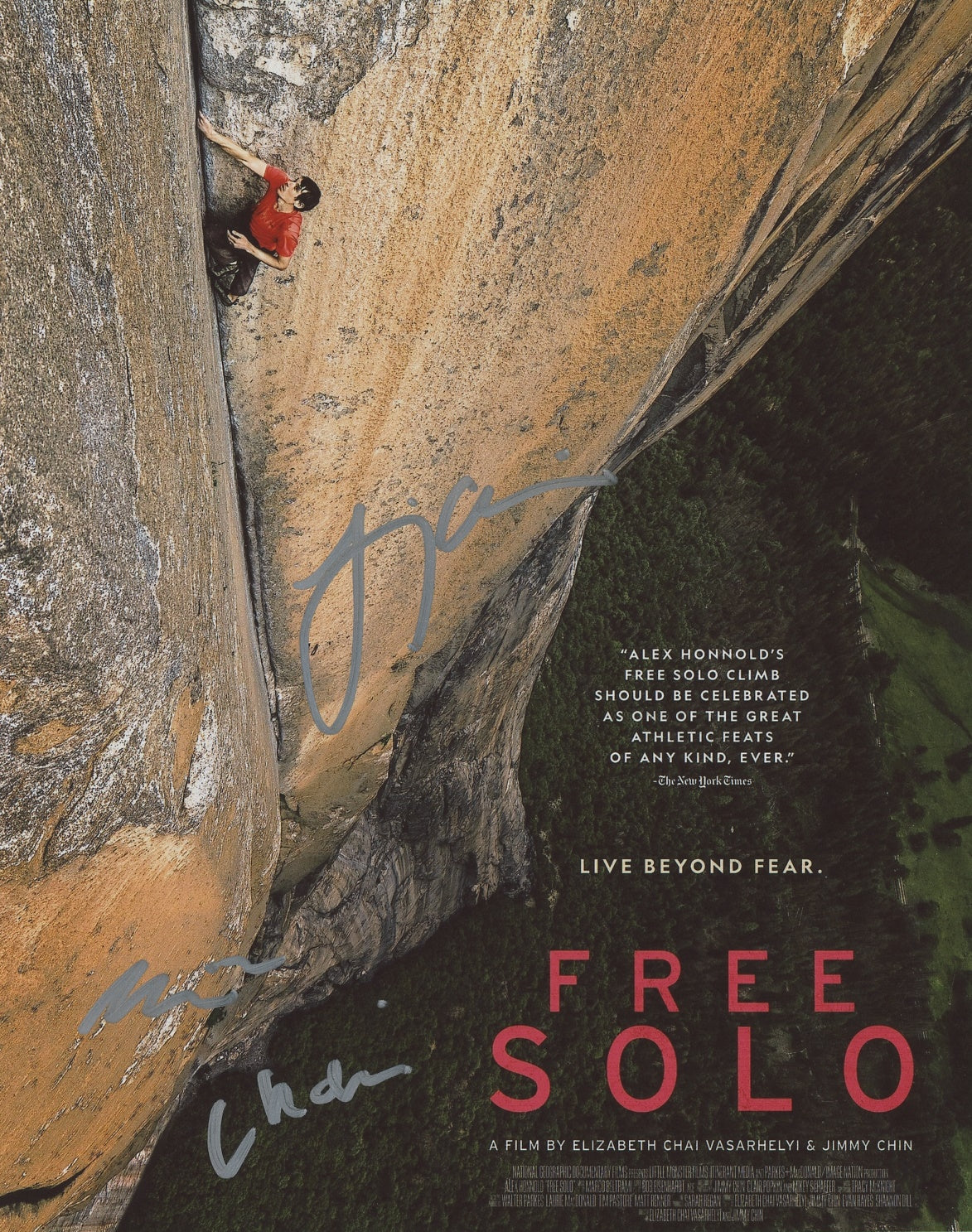 Jimmy Chin, Elizabeth Chai Vasarhelyi & Clair Popkin Signed 8x10 Photo