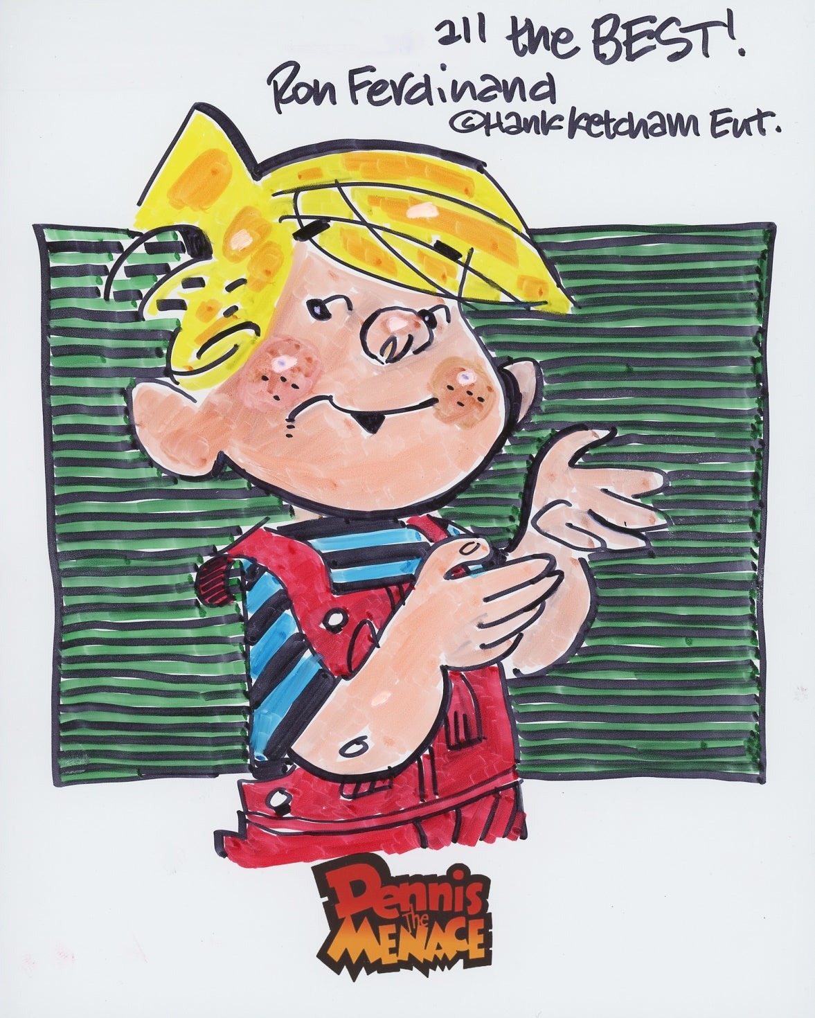 Ron Ferdinand Signed 8x10 Sketch