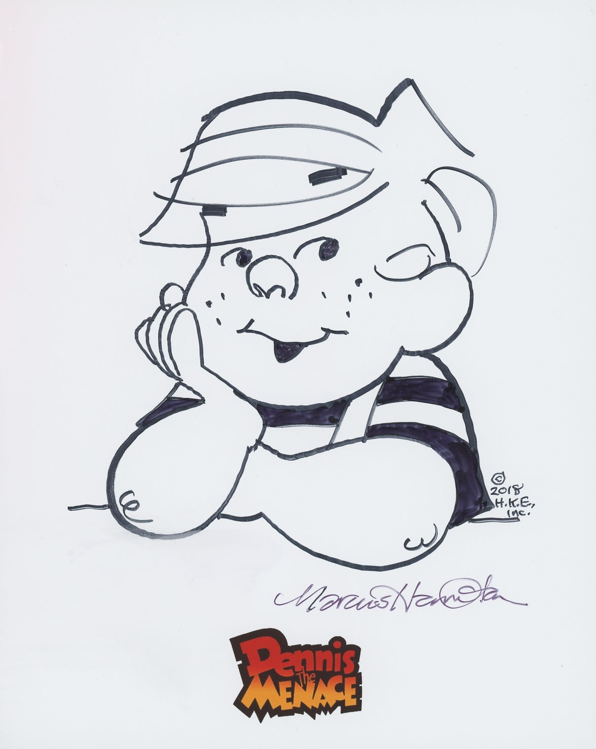 Marcus Hamilton Signed 8x10 Sketch