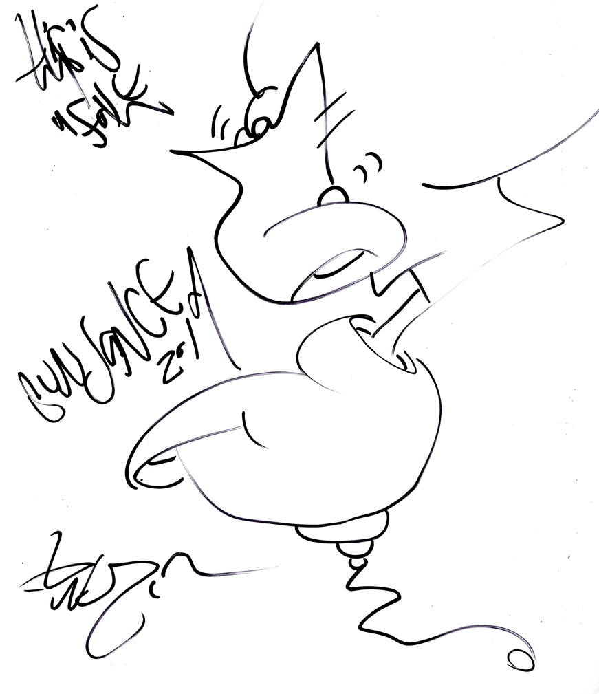 Andre Hyland Signed 8.5x11 Sketch