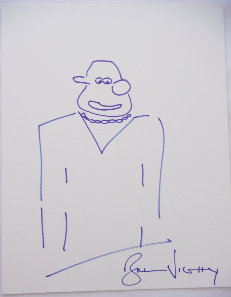 Bill Nighy Signed 11x14 Sketch