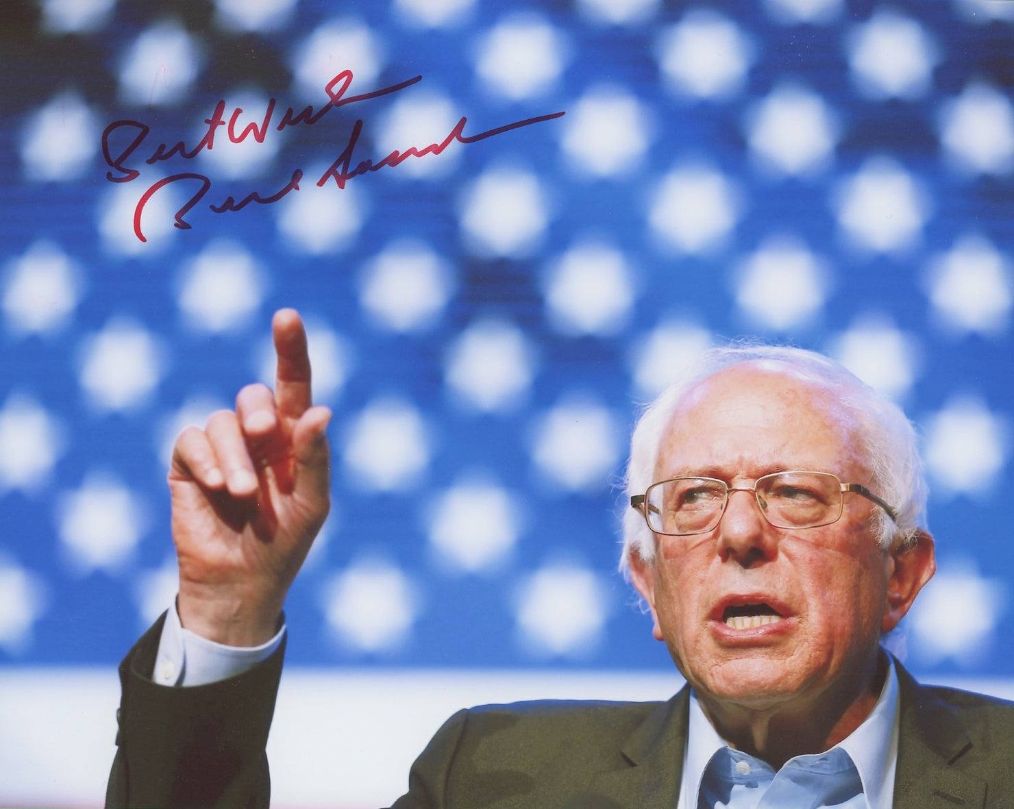 Bernie Sanders Signing Stuff Bernie Sanders Signed 8x10 Photo – TopPix Autographs