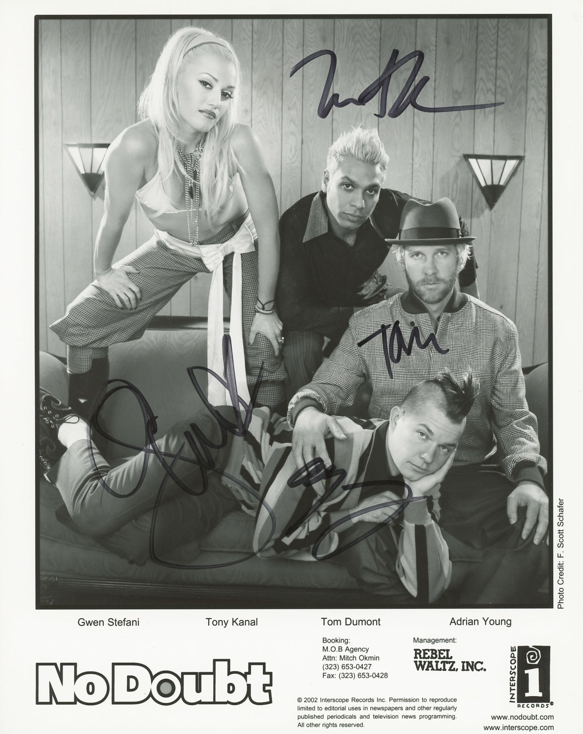 No Doubt Signed 8x10 Photo