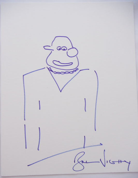 Bill Nighy Signed 11x14 Sketch