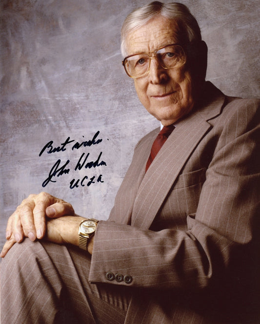 John Wooden Signed 8x10 Photo