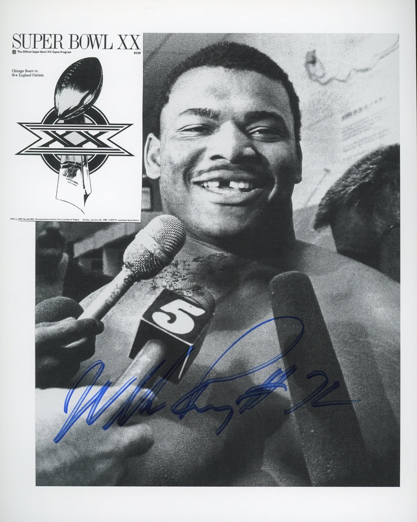 WILLIAM PERRY CHICAGO BEARS THE FRIDGE SIGNED PHOTO AUTOGRAPH