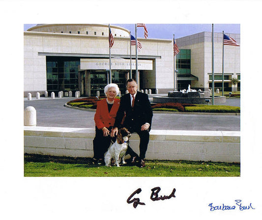 George & Barbara Bush Signed 8x10 Photo
